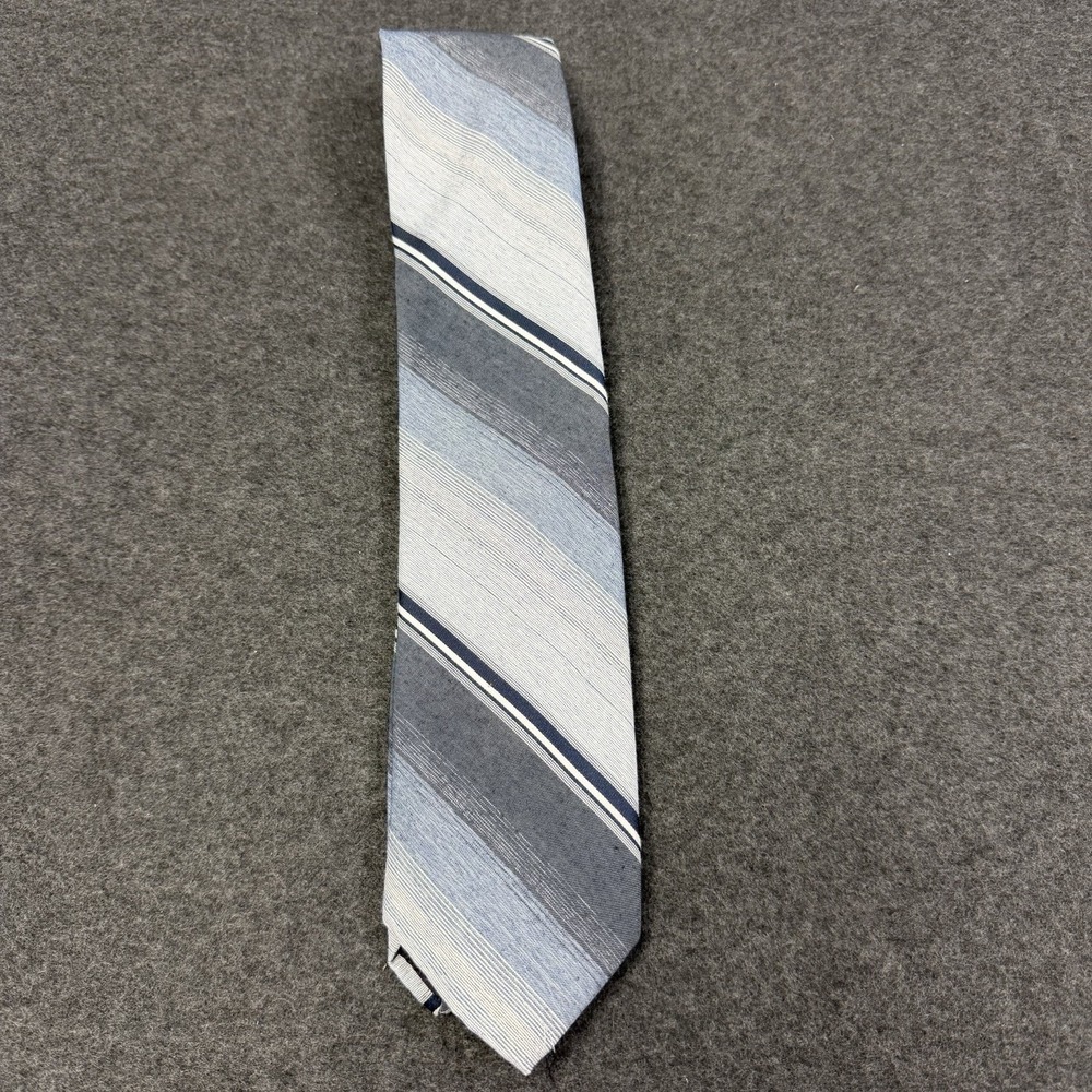 Vintage 70's Damon Plaza Men's Wear Kansas City Striped Ombré Tie Gray Blue